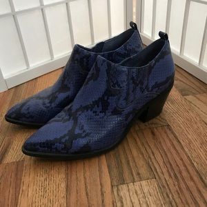 Abound blue snake Chelsea booties, worn once!!!
